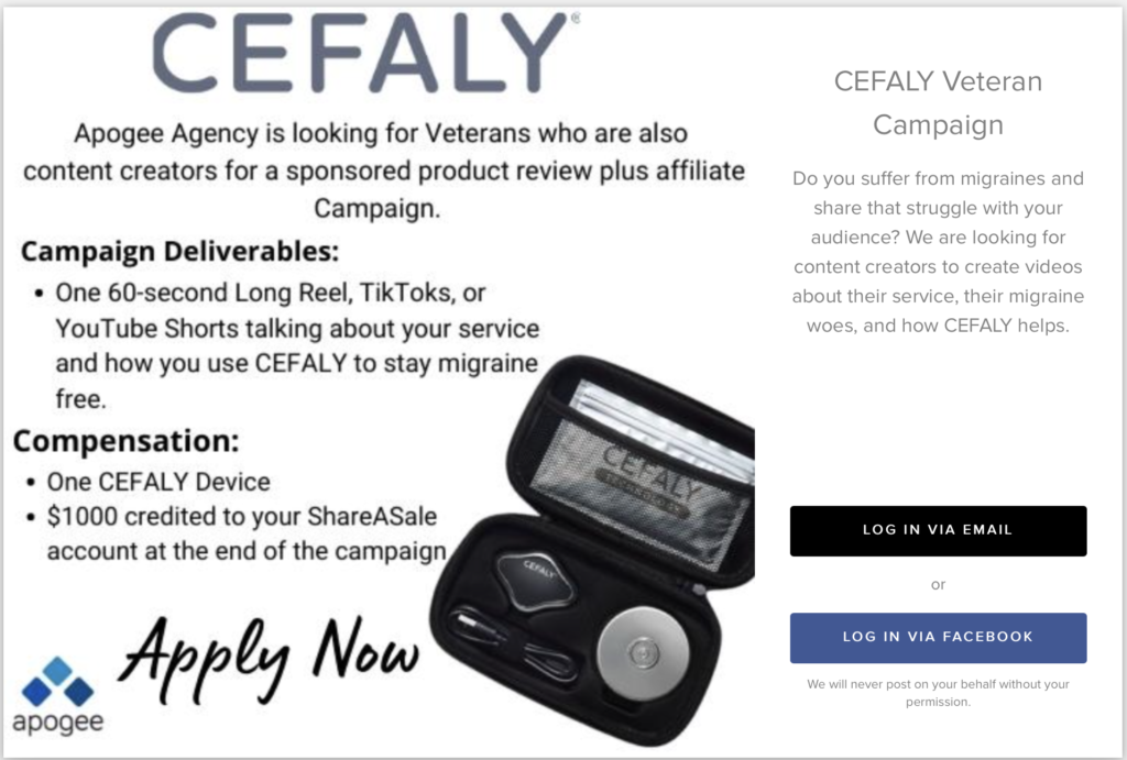 Are you a Veteran? CEFALY is looking for Veterans of the armed services to receive a free CEFALY device in exchange for a Reel, TikTok, or YouTube Short.